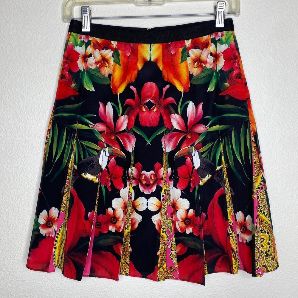 TED BAKER 'Abigale Toucan'  Vivid Multi-color Print Skirt